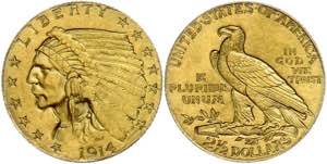 USA 2 1/2 Dollars, Gold, 1914, Philadelphia, ... 