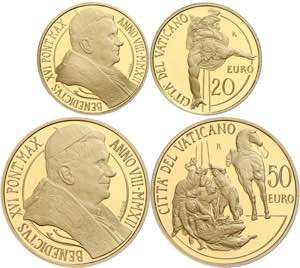 Vatikanstaat 20 und 50 Euro, Gold, 2012, ... 