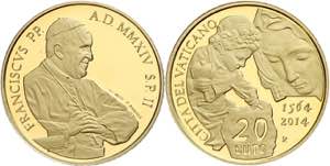 Vatikanstaat 20 Euro, Gold, 2014, 450. ... 