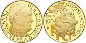 Vatikanstaat 100 Euro, Gold, 2015, ... 