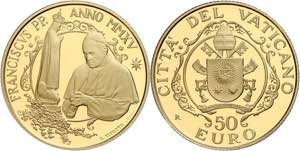 Vatikanstaat 50 Euro, Gold, 2015, Papst ... 