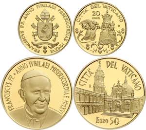 Vatikanstaat 20 und 50 Euro, Gold, 2016, ... 