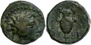 Aiolis Myrina, Æ (1,87g), ca. 2./1. Jh. v. ... 