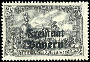 Bayern 3 M. Deutsches Reich mit Aufdruck ... 