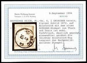 Deutsches Reich 1 Gr. karmin, ... 
