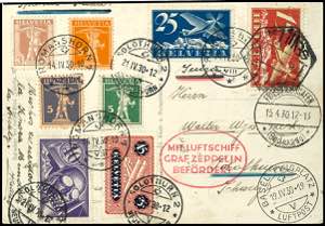 Zeppelinpost - Vertragsstaaten Schweiz: ... 