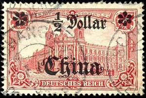 Deutsche Post in China 1/2 Dollar auf 1 M., ... 