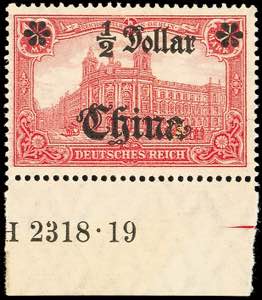 Deutsche Post in China 1/2 Dollar in Type ... 
