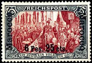 Deutsche Post in Marokko 5 Mark Reichspost ... 