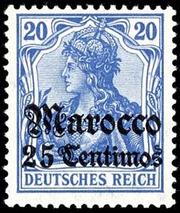 Deutsche Post in Marokko 20 Pfennig ... 