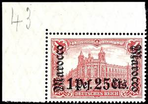 Deutsche Post in Marokko 1 Pesa 25 Cent, ... 