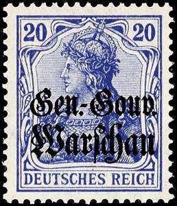 Deutsche Post in Polen 20 Pfennig Germania ... 