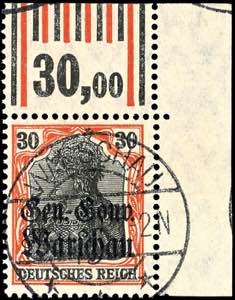 Deutsche Post in Polen 30 Pfg Germania mit ... 