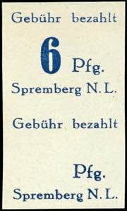 Spremberg 6 Pfg Freimarke, Abart Wertziffer ... 