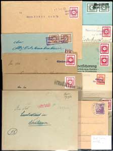 SBZ 1945, 12 Bedarfsbriefe mit Notstempeln, ... 