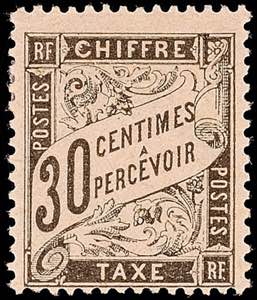 Frankreich Portomarken 1881, 30 C. schwarz, ... 
