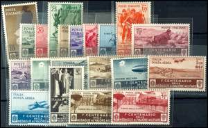 Italien 1934, 10 C. bis 4,50 Lire 100 Jahre ... 