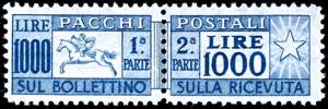 Italien Paketmarken 1954, 1000 L. Cavallino, ... 