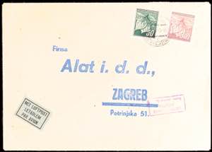 Jugoslawien 1945, Brief aus der CSSR  nach ... 