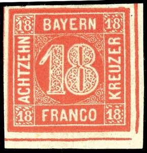 Bayern 18 Kr zinnoberrot tadellos ... 