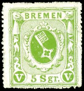 Bremen 5 Sgr dunkelgelblichgrün, ... 