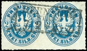 Preußen 2 Silbergroschen preußischblau, ... 