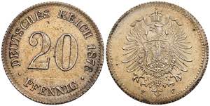 Kleinmünzen 1871-1922 20 Pfennig, 1876, F, ... 