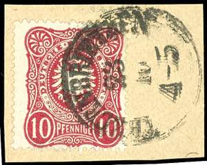 Deutsches Reich 10 Pfennige dunkelkarminrot, ... 