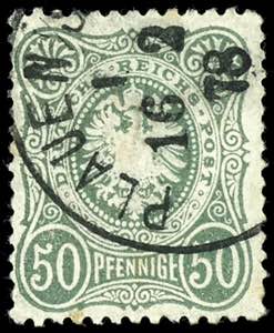 Deutsches Reich 50 Pfennige graugrün, ... 