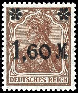 Deutsches Reich 1,60 M. auf 5 Pfg Germania, ... 