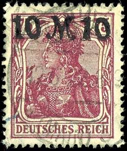 Deutsches Reich 10 Mark auf 75 Pfg Germania, ... 