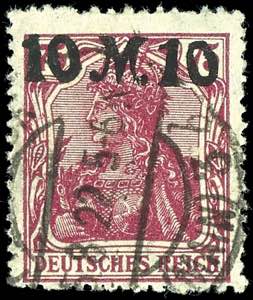 Deutsches Reich 10 Mark auf 75 Pfg Germania, ... 