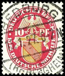 Deutsches Reich 10 Pfg Wappen Baden, Wz. 2 ... 