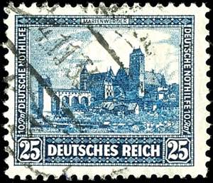 Deutsches Reich 25 Pfg Nothilfe blau, ... 