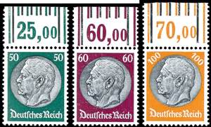 Deutsches Reich 50, 60 und 100 Pfg ... 