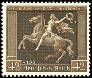 Deutsches Reich 42 + 108 Pfg Braunes Band ... 