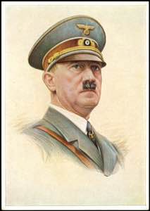 Porträtkarten Adolf Hitler, farbige Karte ... 