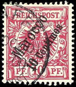 Deutsche Post in Marokko 10 Centimes auf 10 ... 