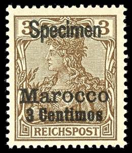 Deutsche Post in Marokko 3 Pfennig Germania ... 
