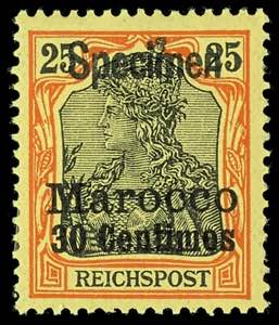Deutsche Post in Marokko 25 Pfennig Germania ... 