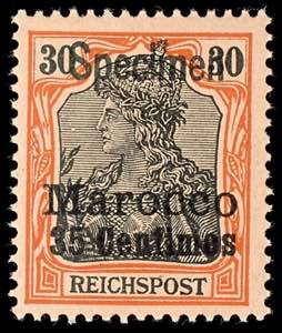 Deutsche Post in Marokko 30 Pfennig Germania ... 