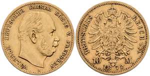 Preußen Goldmünzen 10 Mark, 1872, A, ... 