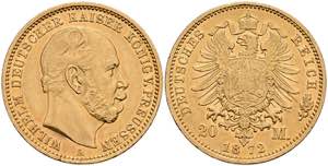 Preußen Goldmünzen 20 Mark, 1872, A, ... 