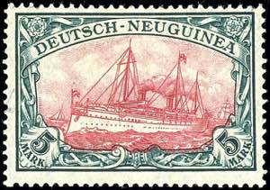 Deutsch-Neuguinea 5 Mark Kaiseryacht mit ... 