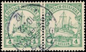 Deutsch-Ostafrika Stempel SOGA, 2 1/2 und 4 ... 