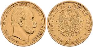 Preußen Goldmünzen 10 Mark, 1877, Wilhelm ... 
