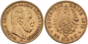Preußen Goldmünzen 20 Mark, 1875, Wilhelm ... 