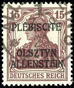 Allenstein 15 Pfg Germania karminbraun mit ... 
