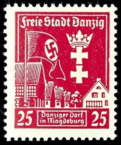 Danzig 25 Pfg. Danziger Dorf, Platenfehler ... 