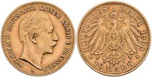 Preußen Goldmünzen 10 Mark, 1900, Wilhelm ... 